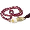 imageModefa Turkish Islamic Acrylic Prayer Beads  99 Count Crystal Cut Tesbih with Tulip Tassel SilverMaroon