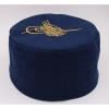 imageModefa Turkish Islamic Mens Structured Kufi Hat  Round Skull Cap Takke  Sturdy Ottoman Tughra ampamp SandalBlue