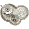 imageModefa Turkish Luxury 4 Piece Coffee ampamp Zamzam Water Cup Set  Premium Porcelain  Ottoman Style Tray GoldSilver