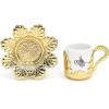 imageModefa Turkish Luxury 6 Piece Coffee Cup Set  Premium Porcelain  Ottoman Style with Dervish ampamp Tughra Artwork Silver  DervishGold  Tughra