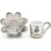 imageModefa Turkish Luxury 6 Piece Coffee Cup Set  Premium Porcelain  Ottoman Style with Dervish ampamp Tughra Artwork Silver  DervishSilver  Dervish