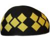imageModefa Argyle Islamic Prayer Cap OneSize Turkish Kufi Hat Taqiya Takke PeciBlackYellow