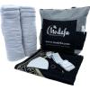 imageModefa Islamic Mens Ihram Set for Hajj Umrah  Ehram Ahram Seamless Viscose from Bamboo  Cotton Towels 110 x 220cm  Prayer Mat Bag Kufi Beads Miswak Belt  7 Piece Combo Gift Set