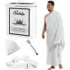 imageModefa Islamic Mens Ihram Towel Set for Hajj Umrah  2 Piece Set  110 x 220 100 Cotton  Combo with Belt Kufi and Tawaf Beads