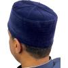 imageModefa Structured Kufi Skull Cap Hat Topi Takke for Muslim Men Velvet KufiBlue