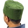 imageModefa Structured Kufi Skull Cap Hat Topi Takke for Muslim Men Velvet KufiGreen