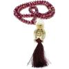 imageModefa Turkish Islamic Acrylic Prayer Beads  99 Count Crystal Cut Tesbih with Tulip Tassel SilverMaroon