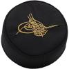 imageModefa Turkish Islamic Mens Structured Kufi Hat  Round Skull Cap Takke  Sturdy Ottoman Tughra ampamp SandalBlack