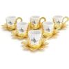 imageModefa Turkish Luxury 6 Piece Coffee Cup Set  Premium Porcelain  Ottoman Style with Dervish ampamp Tughra Artwork Silver  DervishGold  Tughra