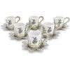imageModefa Turkish Luxury 6 Piece Coffee Cup Set  Premium Porcelain  Ottoman Style with Dervish ampamp Tughra Artwork Silver  DervishSilver  Dervish