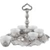 imageModefa Turkish Luxury 7 Piece Coffee Cup Drink Set Tray Servewhere With Handle Ottoman Style Engraved Silver