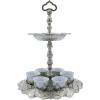 imageModefa Turkish Luxury 7 Piece Coffee Cup Set  Premium Porcelain  Ottoman Style Engravings with Sugar Bowl ampamp Handle GoldSilver
