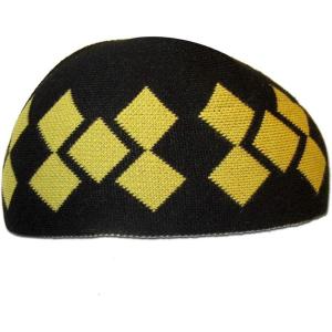 imageModefa Argyle Islamic Prayer Cap OneSize Turkish Kufi Hat Taqiya Takke PeciBlackYellow