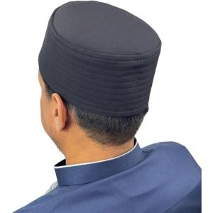 imageModefa Structured Kufi Skull Cap Hat Topi Takke Muslim Mens Kufi PlainBlack