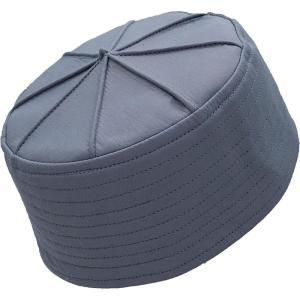 imageModefa Structured Kufi Skull Cap Hat Topi Takke for Muslim Men Lined KufiGray