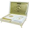 imageIkra Muslim Islamic Keepsake Turkish Gift Set Holy Quran in Arabic  Ikra With Hijab and Tesbih SilverWhite