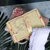 imageModefa Islamic Luxury Pearl Islamic Gift Set  Holy Quran in Arabic  Velvet Box with Quran Hijab Tesbih ampamp Bookmark Dusty PinkDusty Pink