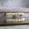 imageModefa Islamic Luxury Pearl Islamic Gift Set  Holy Quran in Arabic  Velvet Box with Quran Hijab Tesbih ampamp Bookmark Dusty PinkGrey