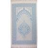 imageModefa Islamic Prayer Rug Thin Woven Chenille and Taffeta Turkish Sajadah Intricate Design Metallic Ottoman Mat Black  BlueWhiteBlue  WhitePink