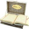 imageModefa Islamic Turkish Holy Quran in Arabic with Keepsake Velvet Gift Case ampamp Prayer Beads Tulip RedGrey