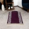 imageModefa Turkish Islamic Prayer Mat  Chenille with Foam and Carrying Bag  Intricate Praying Rug Ramadan Eid Gift  Traditional Muslim Janamaz Seccade for Men Women  Mustaqim RedPurple