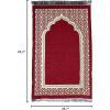 imageModefa Turkish Islamic Prayer Mat  Thin Woven Chenille Sajjadah  Intricate Praying Rug Ramadan Eid Gift  Traditional Muslim Janamaz Sajada for Men Women  Geometric Selcuk Star Light GreenRed