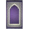 imageModefa Turkish Islamic Prayer Mat  Thin Woven Chenille Sajjadah  Intricate Praying Rug Ramadan Eid Gift  Traditional Muslim Janamaz Sajada for Men Women  Geometric Selcuk Star Light GreenPurple