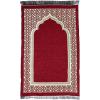 imageModefa Turkish Islamic Prayer Mat  Thin Woven Chenille Sajjadah  Intricate Praying Rug Ramadan Eid Gift  Traditional Muslim Janamaz Sajada for Men Women  Geometric Selcuk Star Light GreenRed
