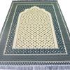 imageModefa Turkish Islamic Prayer Mat Janamaz Sajjadah  Thin Woven Cotton Praying Rug Ramadan Eid Gift  Traditional Muslim Sejada for Men Women  Hira Diamond RedDark Green