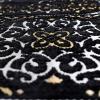 imageModefa Turkish Islamic Prayer Mat Muslim Prayer Rug Islam Men Women Chenille with Praying Cap Beads  Full Kaba Door Swirl Intricate Design BlackBlack