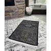 imageModefa Turkish Islamic Prayer Mat Muslim Prayer Rug Islam Men Women Chenille with Praying Cap Beads  Full Kaba Door Swirl Intricate Design BlackBlack