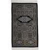 imageModefa Turkish Islamic Prayer Mat Muslim Prayer Rug Islam Men Women Chenille with Praying Cap Beads  Full Kaba Door Swirl Intricate Design BlackBlack
