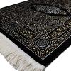 imageModefa Turkish Islamic Prayer Mat Muslim Prayer Rug Islam Men Women Chenille with Praying Cap Beads  Full Kaba Door Swirl Intricate Design BlackBlack