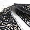 imageModefa Turkish Islamic Prayer Mat Muslim Prayer Rug Islam Men Women Chenille with Praying Cap Beads  Full Kaba Door Swirl Intricate Design BlackBlack