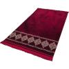 imageModefa Turkish Islamic Prayer Rug  Large ampamp Wide Soft Velvet Janamaz  Comfortable Muslim Praying Mat for Men ampamp Women  Ramadan or Eid Gift  with Prayer Beads Tesbih  Grand Plush PlumRed