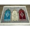 imageModefa Turkish Islamic Prayer Rug  Wide Plush Velvet Mat  Multi Person Muslim Janamaz for Family  Large Gathering ampamp Group Sajada Carpet  Floral Arch  3 Person 17111711  RedBeigeTeal Green
