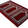 imageModefa Turkish Islamic Prayer Rug  Wide Plush Velvet Praying Mat  Multi Person Muslim Janamaz Sajada for Family or Large Gathering ampamp Group Praying Carpet  Floral Arch  3 Person RedRed