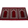 imageModefa Turkish Islamic Prayer Rug  Wide Plush Velvet Praying Mat  Multi Person Muslim Janamaz Sajada for Family or Large Gathering ampamp Group Praying Carpet  Floral Arch  3 Person RedRed