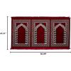 imageModefa Turkish Islamic Prayer Rug  Wide Plush Velvet Praying Mat  Multi Person Muslim Janamaz Sajada for Family or Large Gathering ampamp Group Praying Carpet  Floral Arch  3 Person RedRed