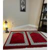 imageModefa Turkish Islamic Prayer Rug  Wide Velvet Praying Mat  Multi Person Muslim Janamaz Sajada for Family  Group Praying Carpet  Solid 2 Person RedRed