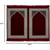 imageModefa Turkish Islamic Prayer Rug  Wide Velvet Praying Mat  Multi Person Muslim Janamaz Sajada for Family  Group Praying Carpet  Solid 2 Person RedRed