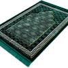 imageModefa Turkish Islamic Velvet Prayer Rug  Thick Wide Soft Praying Carpet for Men ampamp Women  Double Plush Large  Eid ampamp Ramadan Gift with Kufi Beads ampamp Car Hanger  Geometric Noor Dark BlueGreen