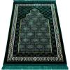 imageModefa Turkish Islamic Velvet Prayer Rug  Thick Wide Soft Praying Carpet for Men ampamp Women  Double Plush Large  Eid ampamp Ramadan Gift with Kufi Beads ampamp Car Hanger  Geometric Noor Dark BlueGreen