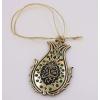 imageTurkish Islamic Ottoman DoubleSided Allah Muhammad Lalegul Car Rear View Mirror Hanger Medallion Pendant Accessory TurquoiseGreen