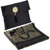 imageModefa Islamic Prayer Mat Gift Set  Thin Travel Janamaz Sajadah in Taffeta Gift Bag with Tasbih Prayer Beads  Chenille Turkish Praying Carpet  Ramadan ampamp Eid Gift Set BlackBlack