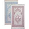 imageModefa Islamic Prayer Rug Thin Woven Chenille and Taffeta Turkish Sajadah Intricate Design Metallic Ottoman Mat Black  BlueWhiteBlue  WhitePink