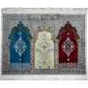 imageModefa Turkish Islamic Prayer Rug  Wide Plush Velvet Mat  Multi Person Muslim Janamaz for Family  Large Gathering ampamp Group Sajada Carpet  Floral Arch  3 Person 17111711  RedBeigeTeal Green