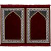 imageModefa Turkish Islamic Prayer Rug  Wide Velvet Praying Mat  Multi Person Muslim Janamaz Sajada for Family  Group Praying Carpet  Solid 2 Person RedRed