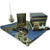 imageModefa Turkish Prayer Mat  Thin Woven Chenille Praying Rug for Men and Women  Ramadan or Eid Gift Set for Muslim with Quran Tesbih Prayer Beads  Ottoman Gift Box Set BlueBlue