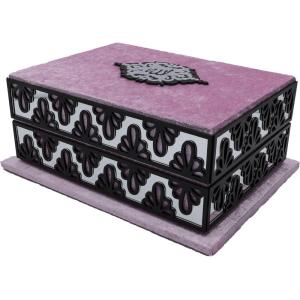 imageModefa Islamic Turkish Holy Quran in Arabic with Keepsake Velvet Gift Case ampamp Prayer Beads Tulip RedPinkBlack